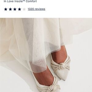 Rothy's Cream Flats with Elegant Bow Detail